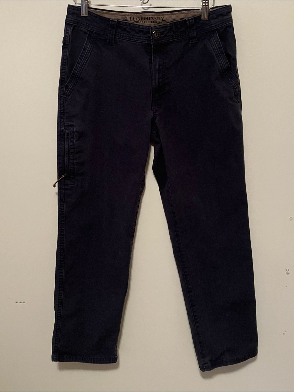 Legendary Outfitters Men's Stretch Canvas Pants Relaxed Fit 32x30 Blue Side Zip